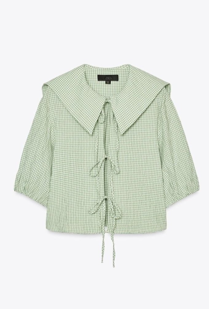 Zara kare desenli bluz - Görsel 3