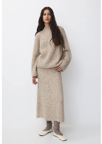 Bershka Bej Örgü Kadın Kazak - Görsel 2