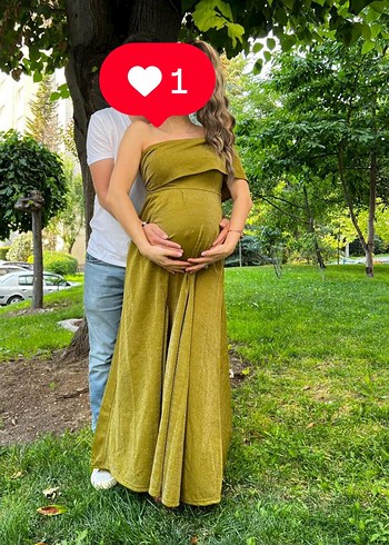 Drapeli Straplez Parlak Haki Uzun Abiye Elbise - Görsel 4