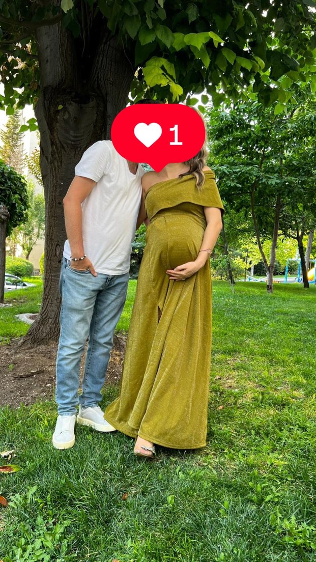 Drapeli Straplez Parlak Haki Uzun Abiye Elbise - Görsel 3