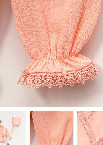 Pembe Fırfırlı Nakışlı Bebek Kız Takımı - Görsel 2