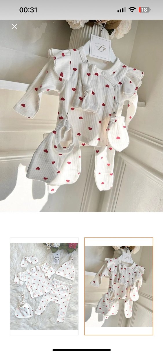 Beyaz kalpli Bebek Kız Hastane Takımı - Görsel 2