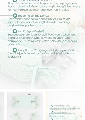 Mordesign Yuvarlanma Önleyici Yastık yeşil - Görsel 5