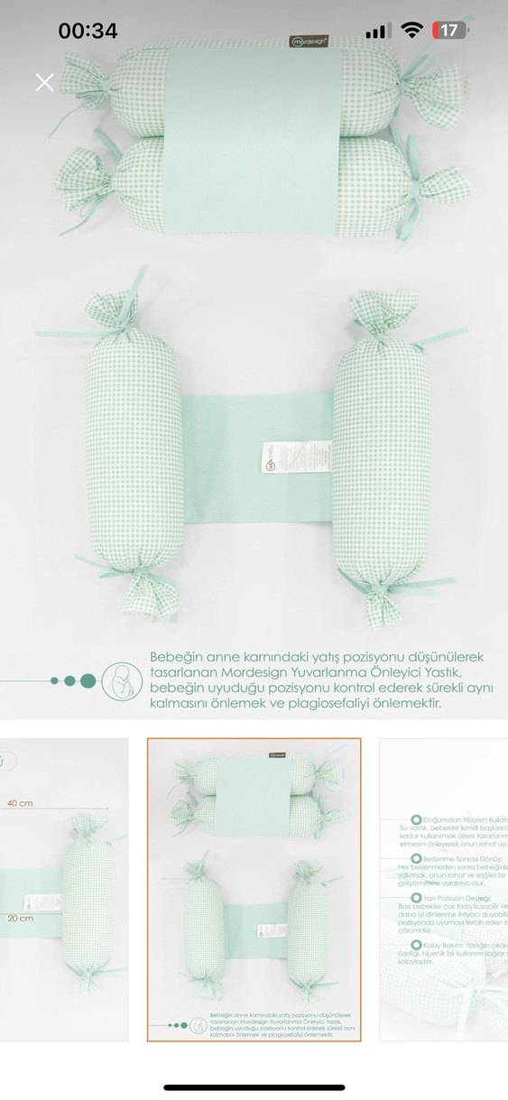 Mordesign Yuvarlanma Önleyici Yastık yeşil - Görsel 4