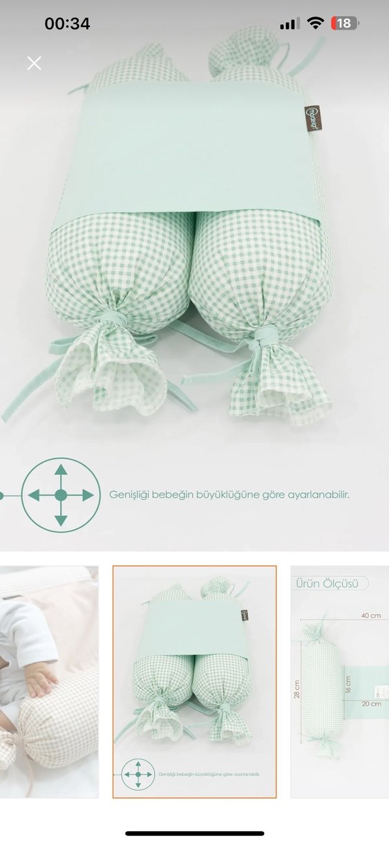 Mordesign Yuvarlanma Önleyici Yastık yeşil - Görsel 2