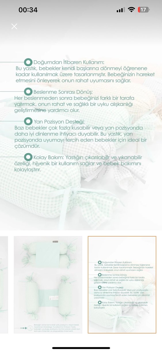 Mordesign Yuvarlanma Önleyici Yastık yeşil - Görsel 5