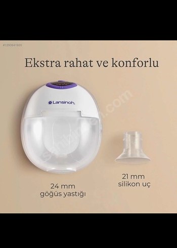 Lansinoh tek kablosuz Göğüs Pompası Mor - Görsel 4