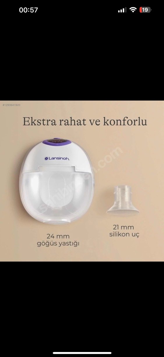 Lansinoh tek kablosuz Göğüs Pompası Mor - Görsel 4