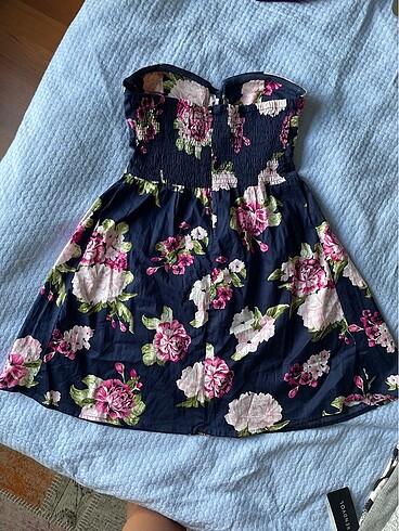 Rue RUE21 ÇİÇEKLİ STRAPLEZ PAMUKLU KORSE ELBİSE