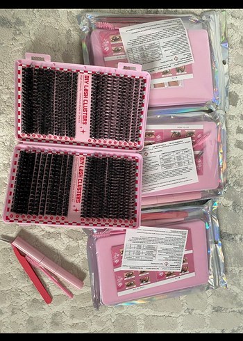 Koyu Pembe Doğal Takma Kirpik Seti - Görsel 2