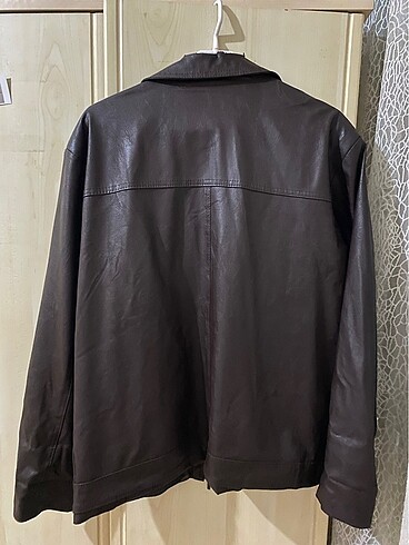 xl Beden kahverengi vintage deri ceket