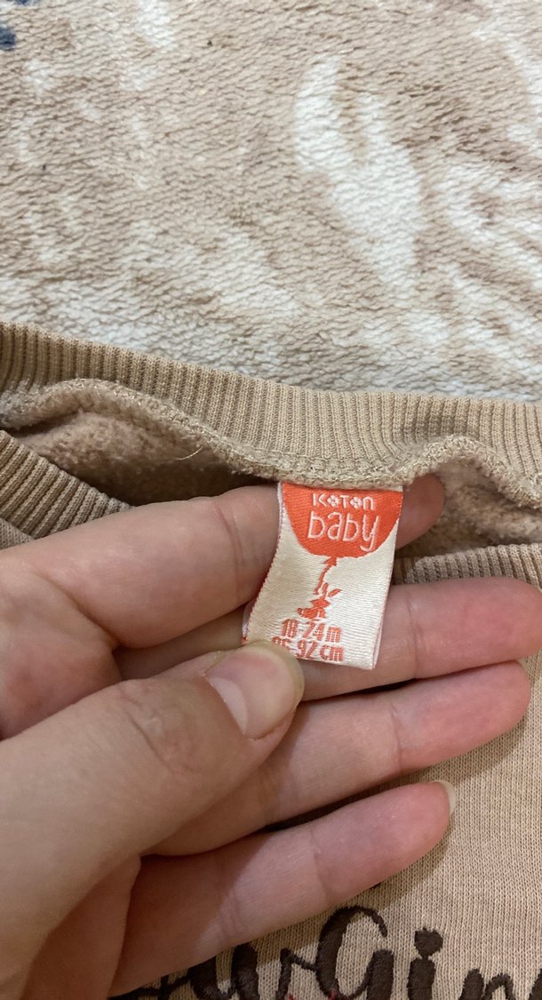 Nakışlı Bej Kız Sweatshirt - Görsel 2