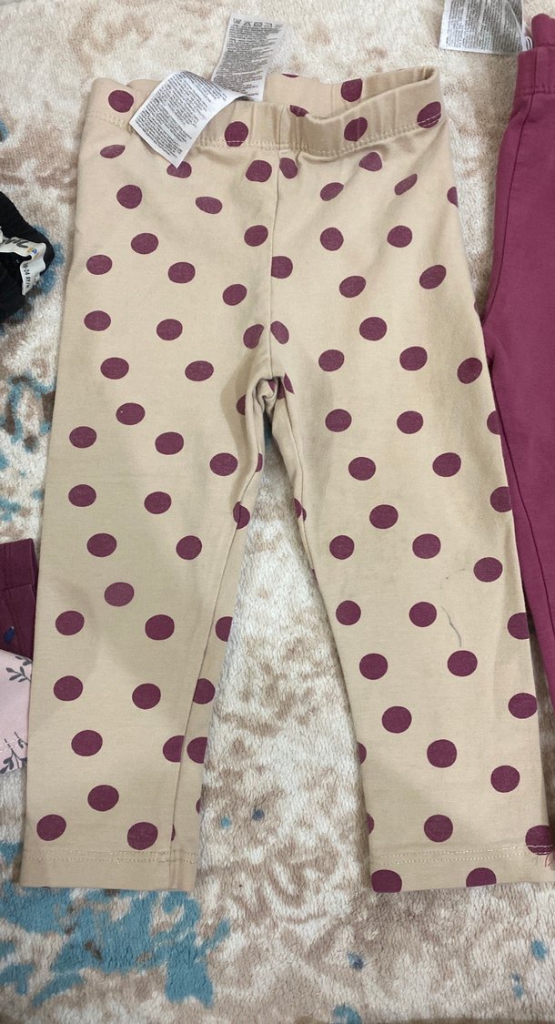 Kız Çocuk Renkli Pamuklu Tayt Seti - Görsel 3