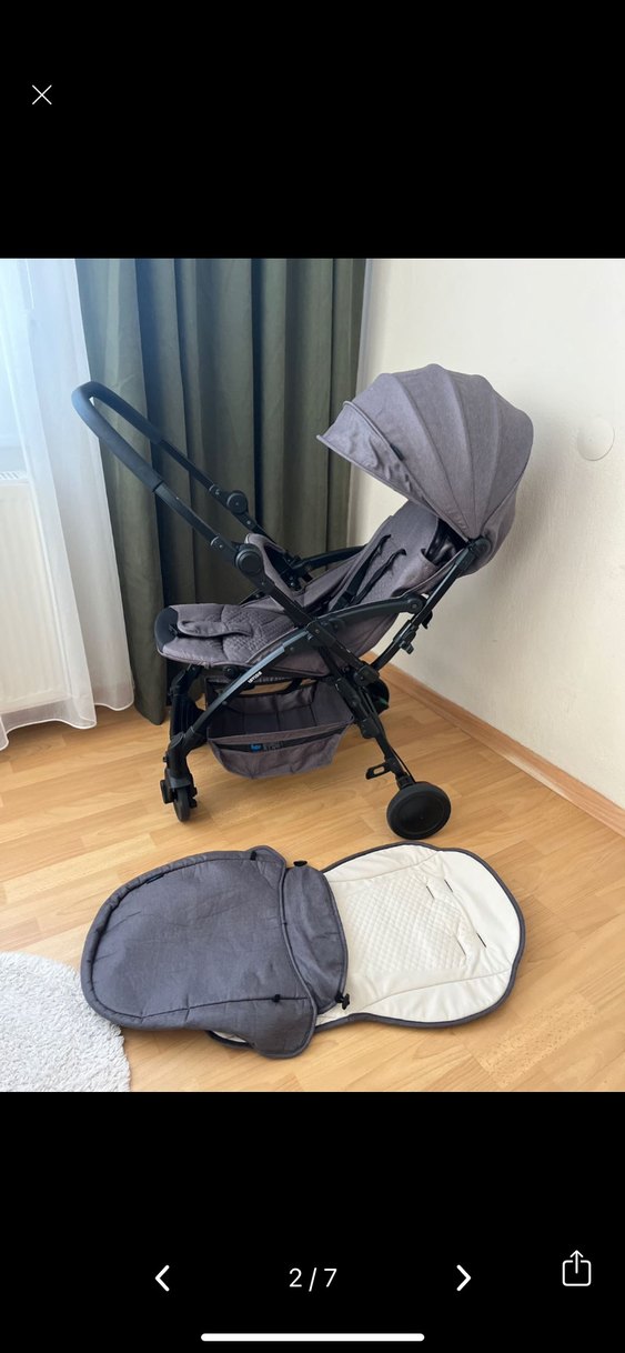 Antrasit Bebek Arabası ve Aksesuarları - Görsel 2