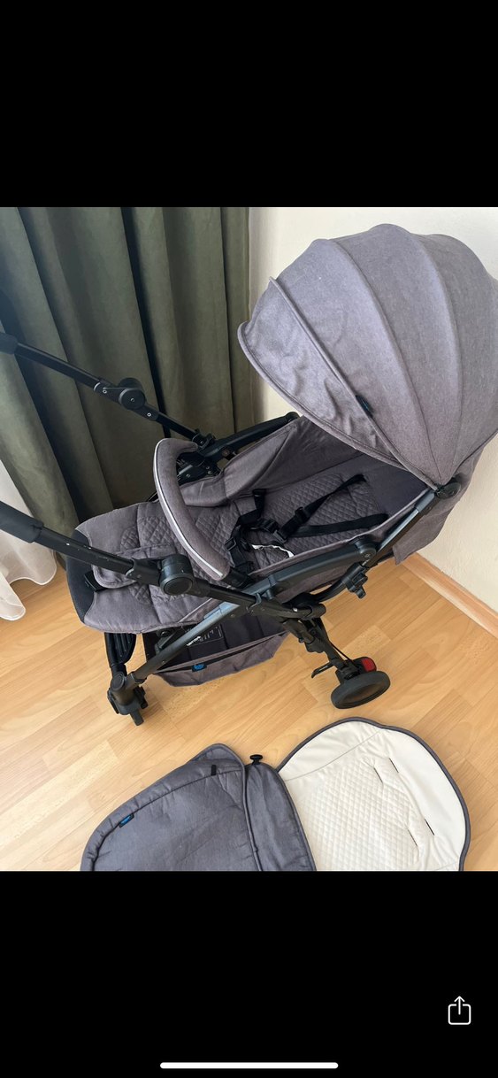 Antrasit Bebek Arabası ve Aksesuarları - Görsel 5