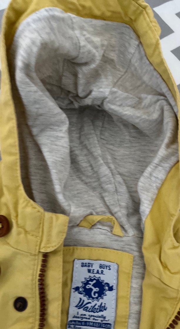 Kapüşonlu Sarı Erkek Çocuk Kaban - Görsel 5