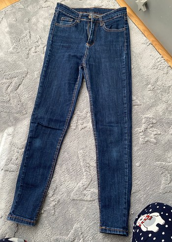 Kadın Lacivert Dar Kesim Denim Pantolon