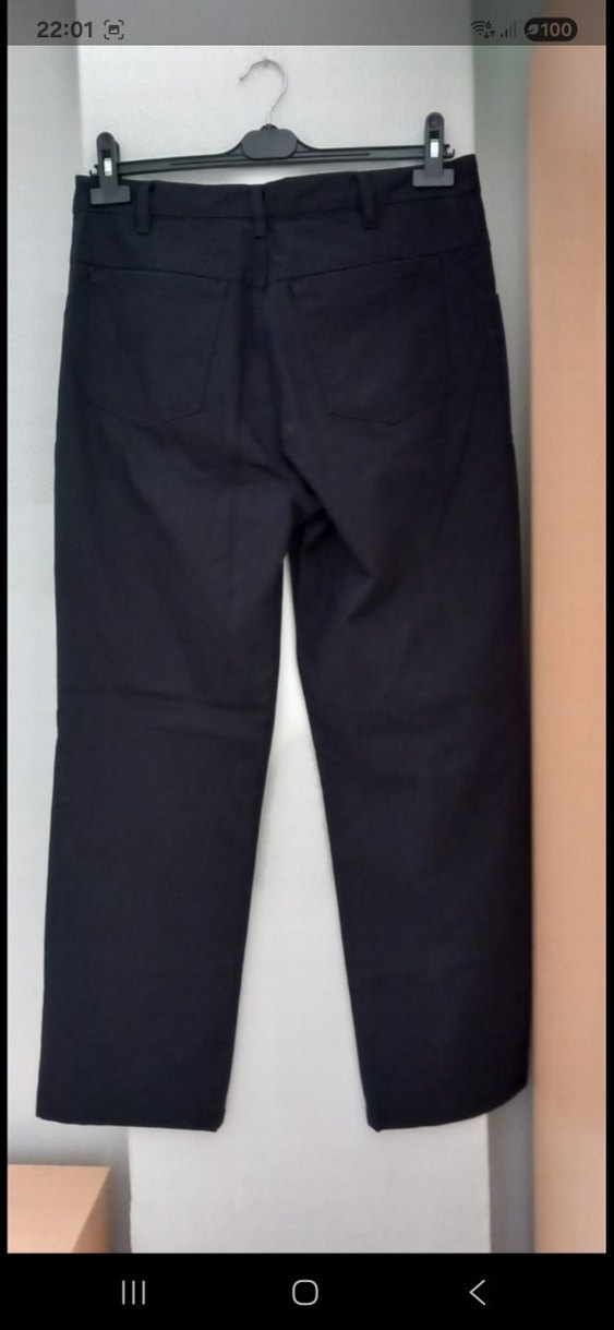 Siyah Regular Fit keten Pantolon - Görsel 2