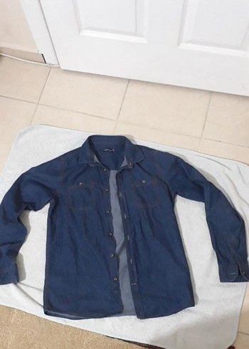 Pamuklu Mavi Denim Erkek Gömlek - Görsel 3