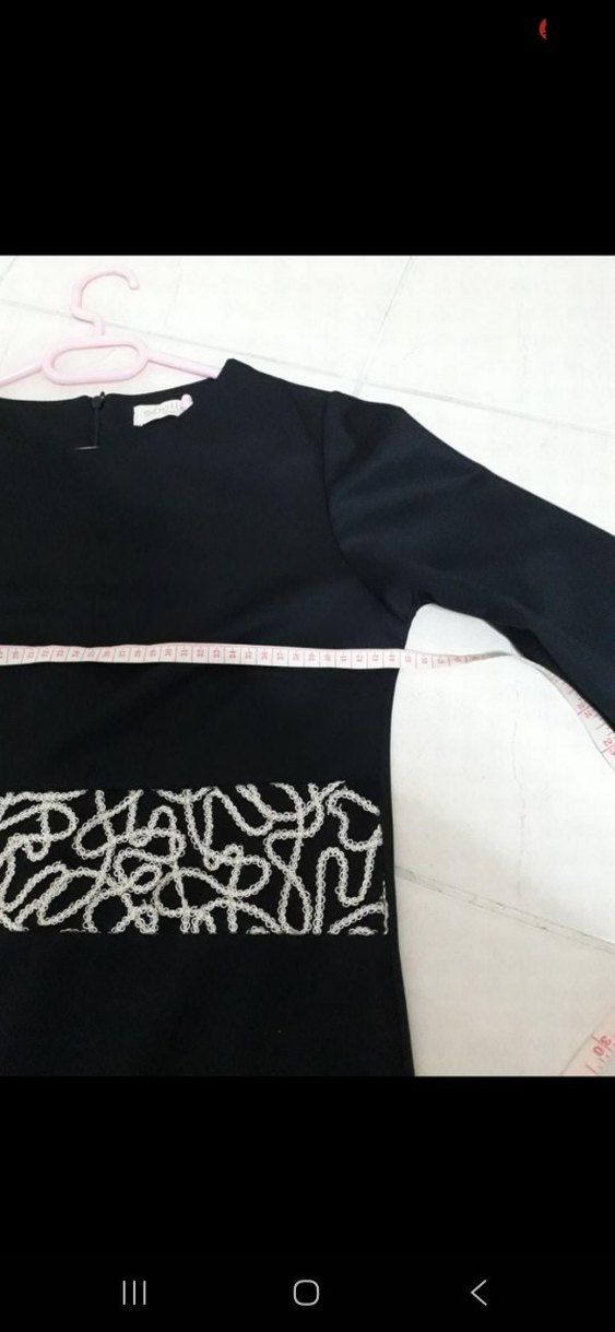 Siyah Uzun Kollu Şık Elbise - Görsel 3