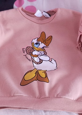 Kız Çocuk Pembe Renkli Robalı Sweatshirt