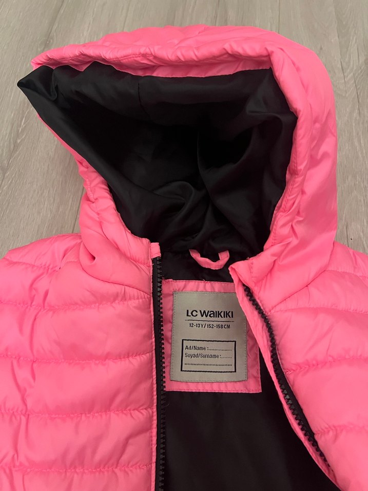 Kız Çocuk Pembe Kapüşonlu Şişme Yelek - Görsel 5