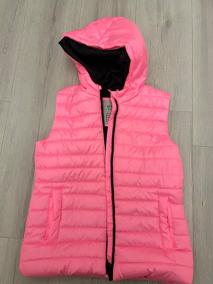 Kız Çocuk Pembe Kapüşonlu Şişme Yelek - Görsel 2