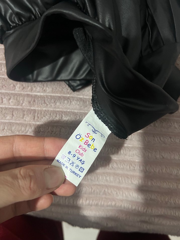 Siyah Deri Pilili Mini Etek - Görsel 3