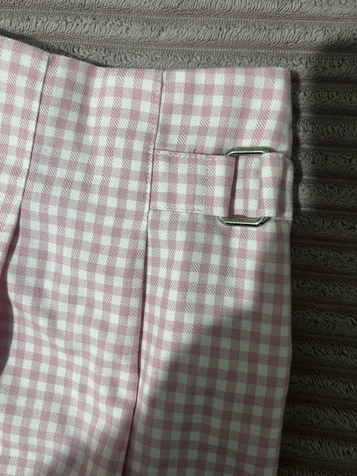 Pembe Pileli Midi Ekose Etek - Görsel 2