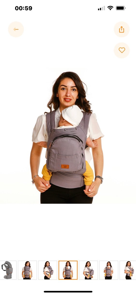 Gri Bebek Taşıyıcı Kanguru - Görsel 3