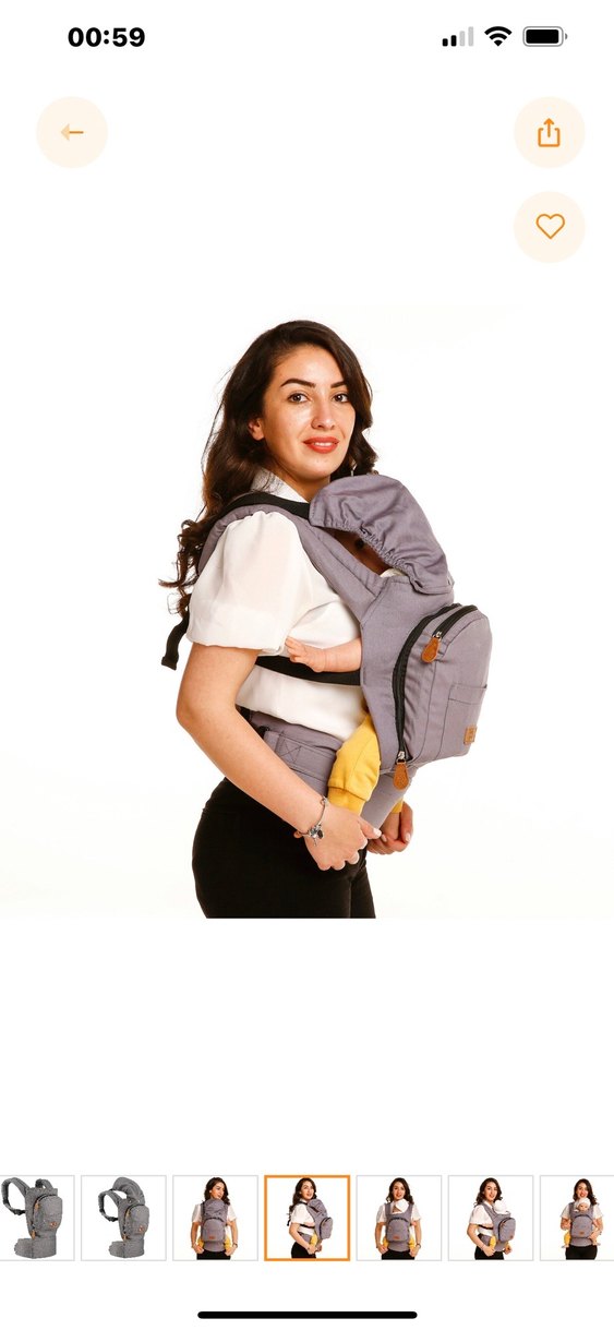 Gri Bebek Taşıyıcı Kanguru - Görsel 2