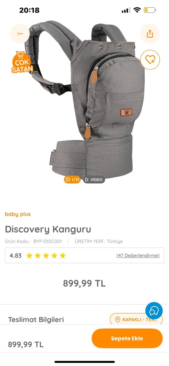 Gri Bebek Taşıyıcı Kanguru - Görsel 5