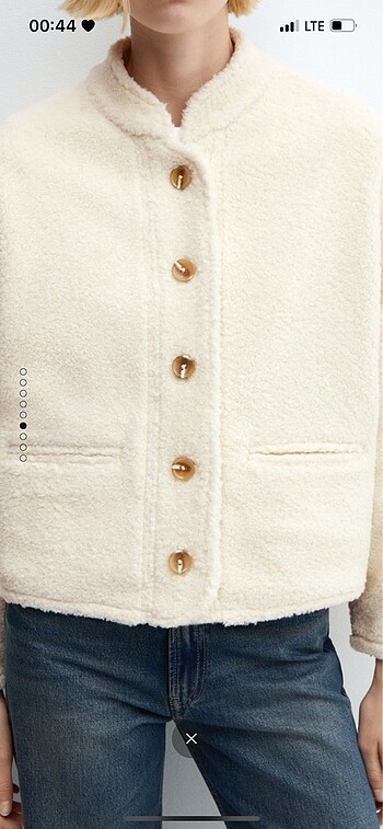 Mango kürk görünümlü ceket - Görsel 5