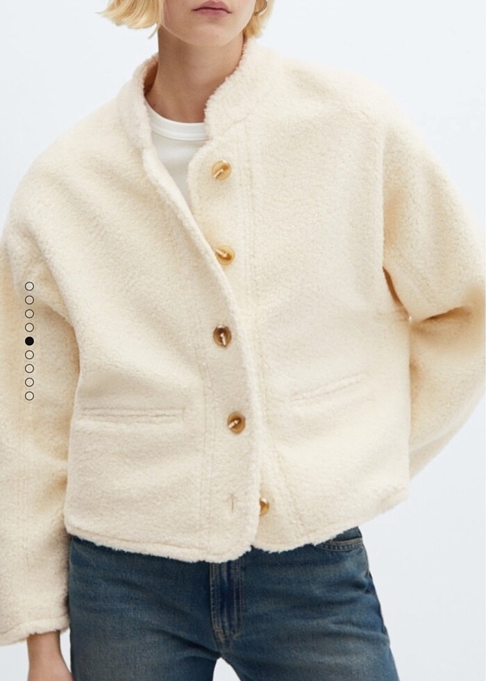 Mango kürk görünümlü ceket - Görsel 2