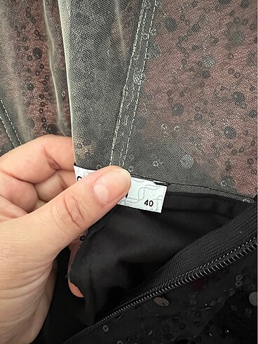 Balenli elbise siyah pullu - Görsel 5