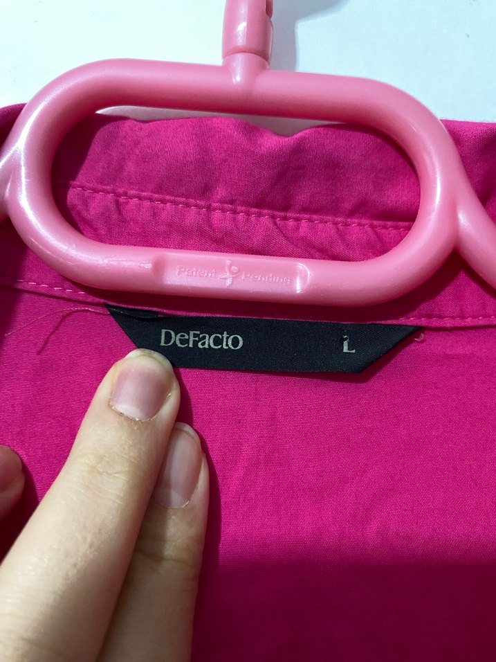 Pembe Düğmeli Keten Gömlek - Görsel 4