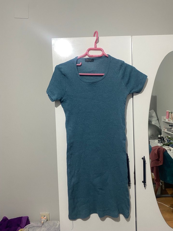 Mavi Mini Basic  Elbisesi - Görsel 2