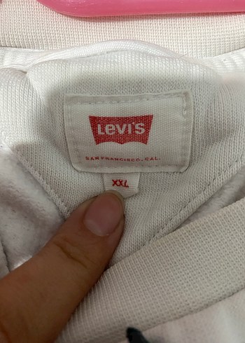 Levis Beyaz Kadın Sweatshirt Velcro Detaylı - Görsel 4