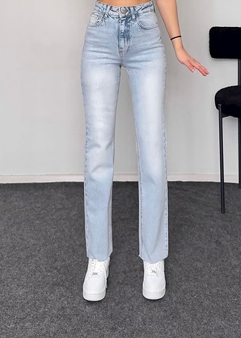 Mavi Batik Desenli Midi Boy Kadın Jean