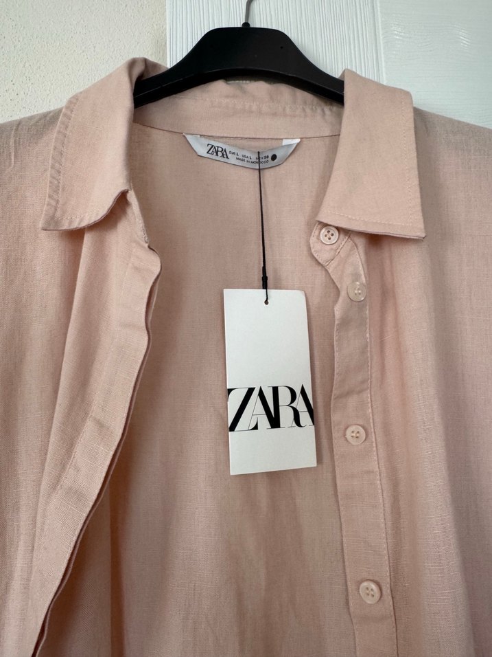 Zara keten karışımlı midi elbise - Görsel 4