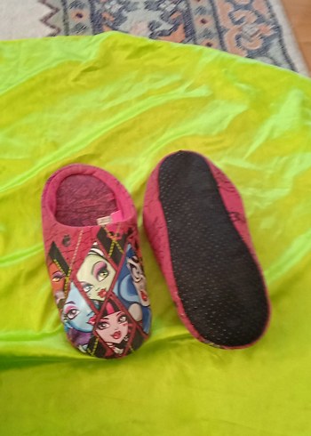 Renkli Pop Kültür Kız Çocuk Terliği Velcro 33 34 - Görsel 7