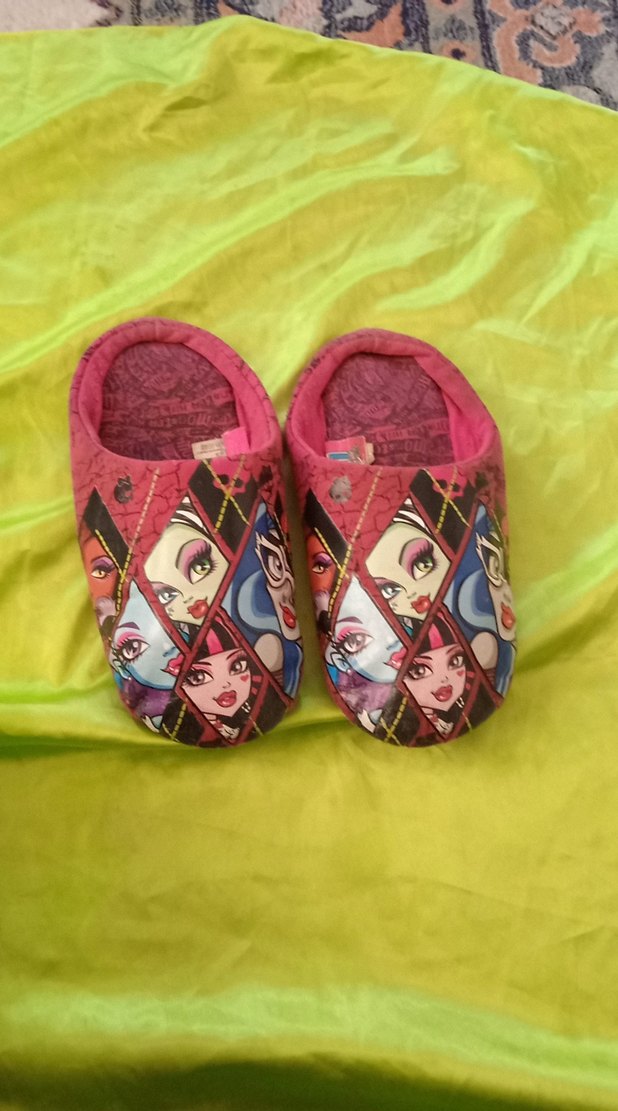 Renkli Pop Kültür Kız Çocuk Terliği Velcro 33 34 - Görsel 2