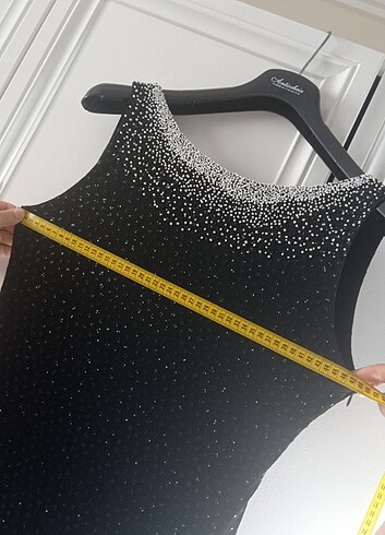 alfabeta taşlı siyah abiye parlayan elbise sırtı açık  - Görsel 5