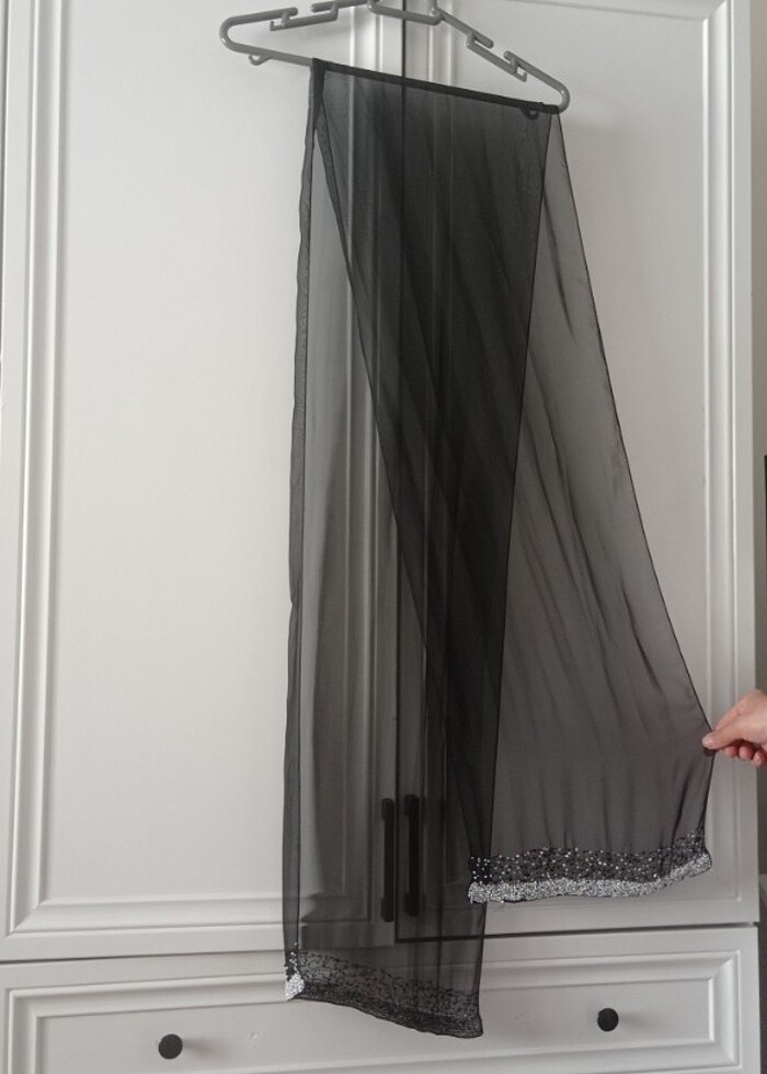 alfabeta taşlı siyah abiye parlayan elbise sırtı açık  - Görsel 4