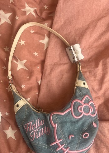 Pembe Denim Hello Kitty Kadın Omuz Çantası
