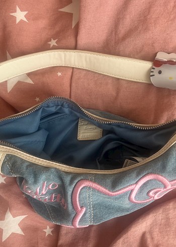Beden pembe Renk Pembe Denim Hello Kitty Kadın Omuz Çantası