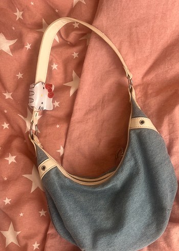 Bershka Pembe Denim Hello Kitty Kadın Omuz Çantası