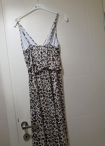 m Beden Leopar elbise