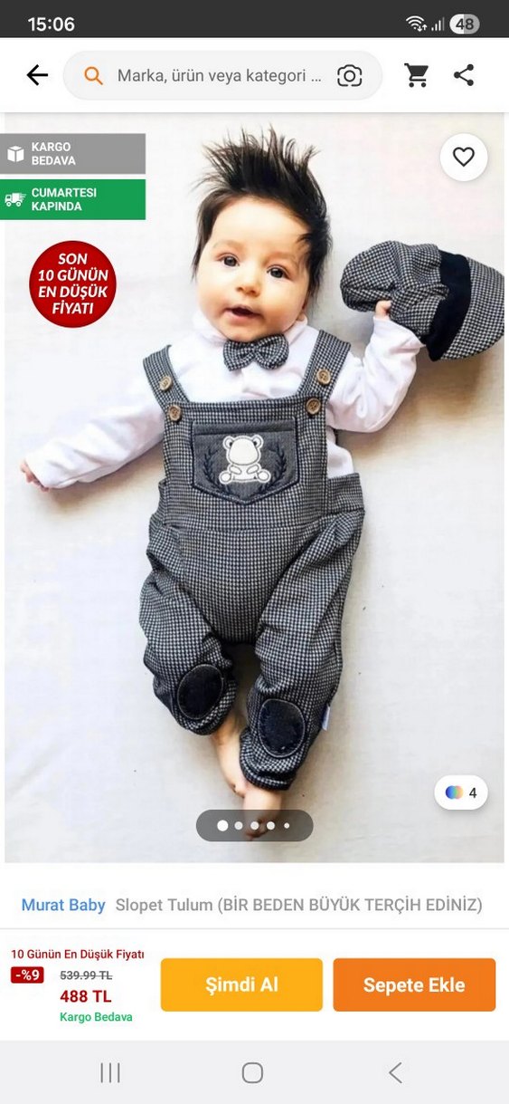 erkek bebek Salopet Takım - Görsel 2