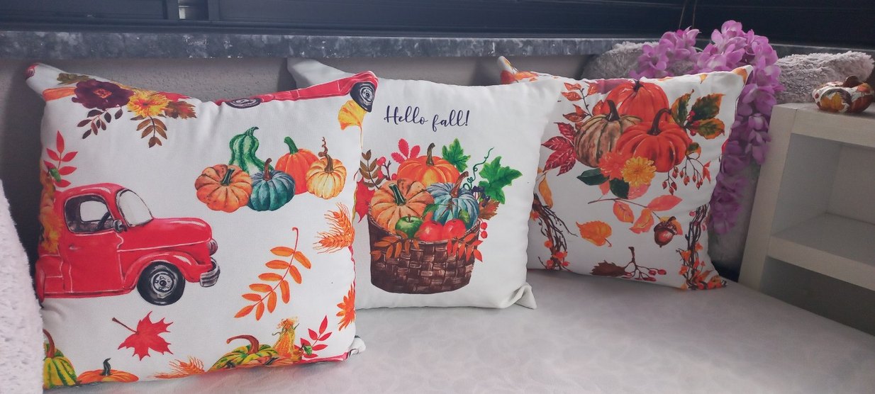 Renkli Bohem Desenli Sonbahar Temalı Kırlent - Görsel 3